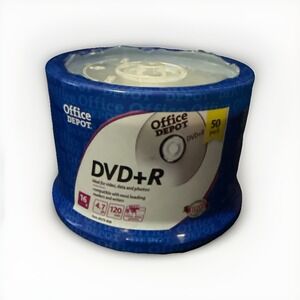 NEW/SEALED 50-PACK -‎ OFFICE DEPOT 120 MINUTE 16x 4.6gb DVD+R.